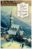 DaySpring - Thomas Kinkade - God's Love Shines Bright - 50 Bulk kerstkaarten in doos, NRSV (J7189), Multi