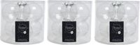 Decoris Kerstballen - 24 stuks - Transparant Parelmoer - 8 cm - Glas