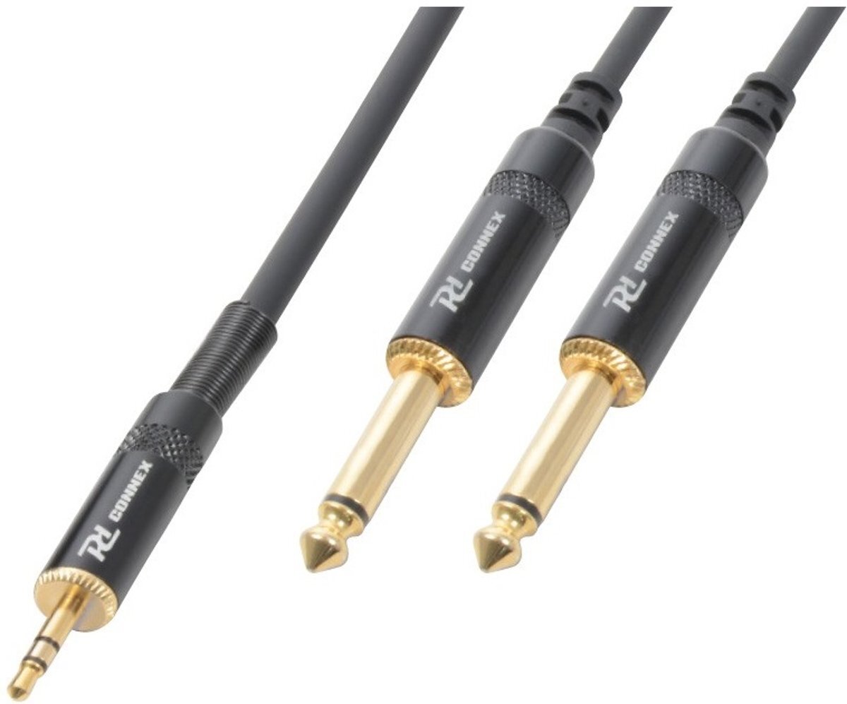 PD Connex Kabel 3.5 Stereo-2x6.3 Mono 1.5m HQ High Quality Audio Cable