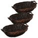 Panier à pain ovale - 3x - marron - 34 x 26 x 9 cm - panier rotin/osier - panier à pain/panier de service