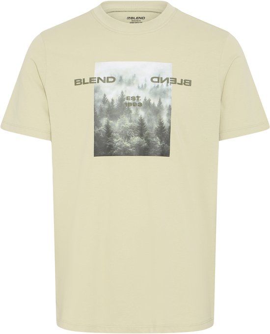 Blend BHKEAN PHOTOPRINT S/S TEE Heren T-shirts L Katoen Korte mouw ALFALFA