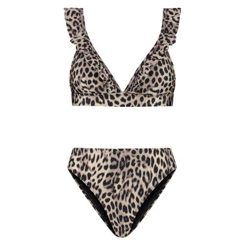Shiwi The Sunshine Brand Bobby voorgevormde triangel bikini set beige/zwart