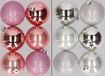 Merkloos / Sans marque Billiet - Vanlaere Kunststof Kerstballen Mix Roze en Zilver - Dia 8 cm - 12 stuks - Mat Glans Glitter - Onbreekbaar