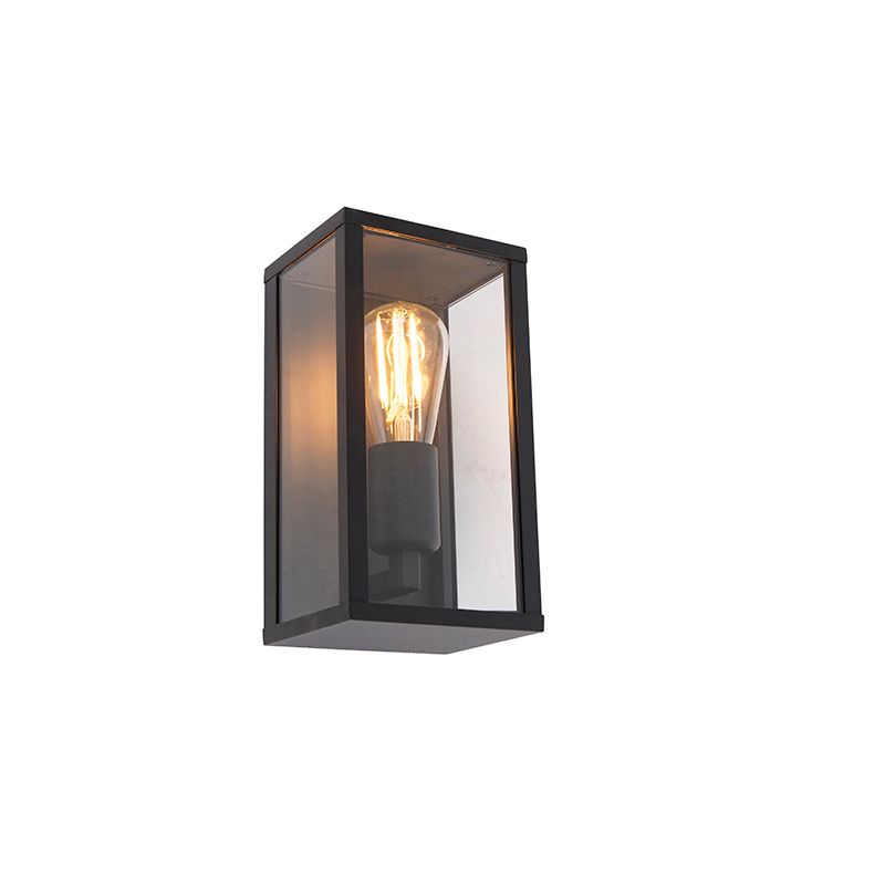 QAZQA Charlois - Design buiten wandlamp zwart 26 cm - Aluminium