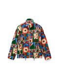 NAPAPIJRI Fleece jas lichtbeige / azuur / donkergroen / oranjerood