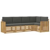 vidaXL - Buiten - bank - set - 5 - st - Wit - en - antracietkleurig - Polyester