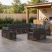 Maison Exclusive - Salon de jardin, 13 pièces, 13 places, gris et gris foncé