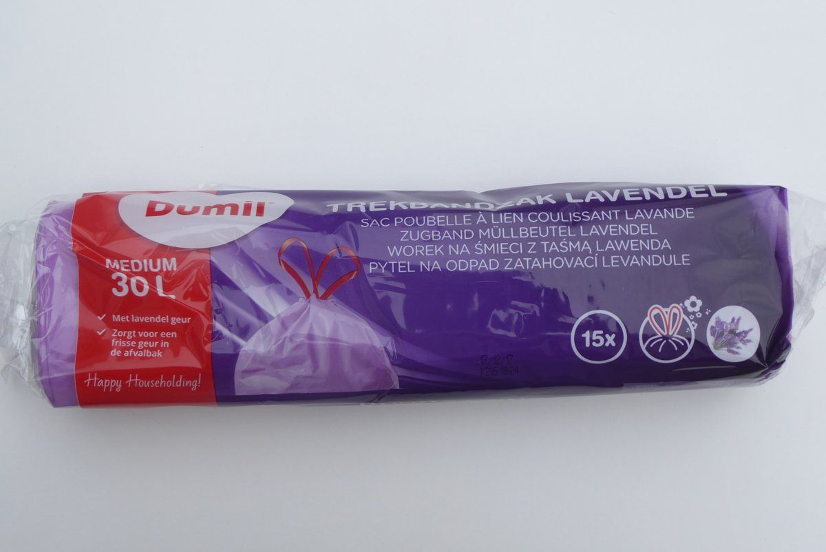 Dumil afvalzak met lavendelgeur - 30 liter met trekkoord - 15 zakken