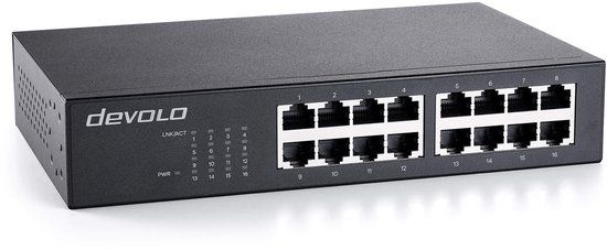 devolo Gigabit Ethernet - Netwerkswitch - Unmanaged - 16 Poorten