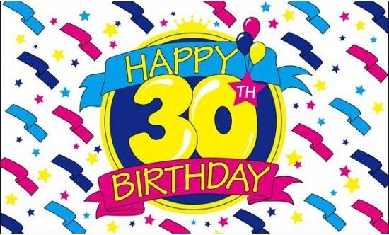 Fun & Feest party gadgets Happy Birthday vlag 30 jaar