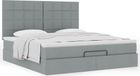 Maison Exclusive - Cadre de lit ottoman avec matelas, gris clair, 180x200 cm, textile