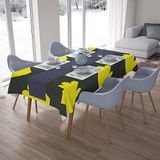 Bonamaison Tafelkleed, Anti-Mold, Sneldrogend, Waterdicht, 100% Polyester Tafellaken, Neon Geel, Rook, 140 x 200 Cm