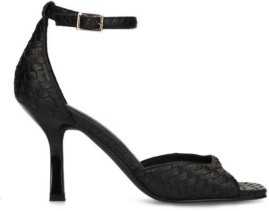 Sacha - Dames - Zwarte sandalen met hak - Maat 42
