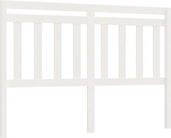 vidaXL Hoofdbord - 166x4x100 cm - Massief Grenenhout - Wit