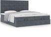 Prolenta Maison Exclusive - Ottoman bedframe met donkergrijs matraskussen, 160x200 cm, fluweel