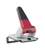 Leitz Metalen perforator voor 65 vellen, groot, bureauperforator, aanslagrail met formaat, ergonomisch design, rood, 51800025