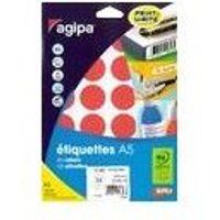 APLI-Agipa - Permanente kleeflaag - rood - 30 mm rond 240 etiket(ten) (10 vel(len) x 24 etiketten