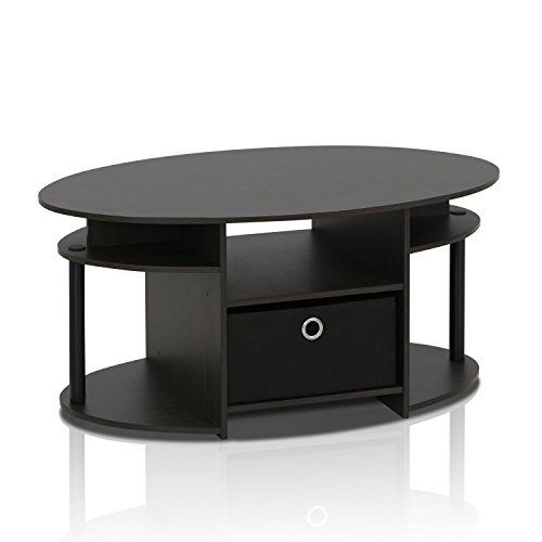 Furinno Jaya Simple Design TV Stand for Up to 50" with Bins - Walnut