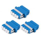 1aTTack.de 3x glasvezel keystone-connectoren OS1 / OS2 (UPC of PC) LC-Quad female naar LC-Quad female singlemode blauw