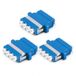 1aTTack.de 3x glasvezel keystone-connectoren OS1 / OS2 (UPC of PC) LC-Quad female naar LC-Quad female singlemode blauw