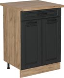 Vicco R-Line Keukenonderkast – 60 cm met lade, WB Eik Antraciet landhuis
