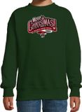 Bellatio Decorations Merry Christmas Kerst sweater groen voor kinderen