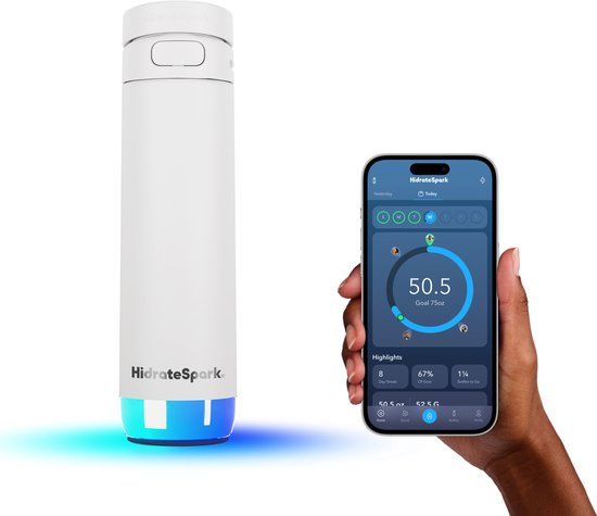 Hidrate - Spark PRO 2 Chug - Slimme waterfles - 620ml - Led Verlichting - Wit