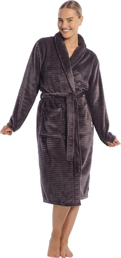 Ten Cate Basics badjas dark grey voor Dames | Maat M