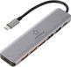 Renkforce RF-USBCH-450 RF-USBCH-450 USB-C® Hub 6-en-1 RF-7465828 Hub USB 6 + 1 ports USB-C 3.2 Gen 2 USB 3.0 10 GBit/s Pour usage interne Gris