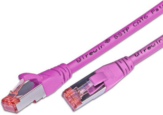 Wirewin S/FTP CAT6 0.25m netwerkkabel Magenta