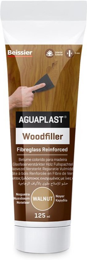 Beissier Aguaplast woodfiller (kneedbaar hout) walnoot (125ml