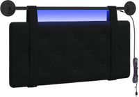 vidaXL Hangend hoofdbord Met LED-verlichting Zwart Fluweel
