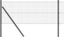 vidaXL - Gelast draadhek met grondbevestiging - 25 x 0,4 m - Grijs - Mesh