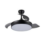 Eden pulse Plafondventilator, zwart, 6 snelheden, 3 uitklapbare vleugels, 39/49 x 45/109 cm, afstandsbediening, timer