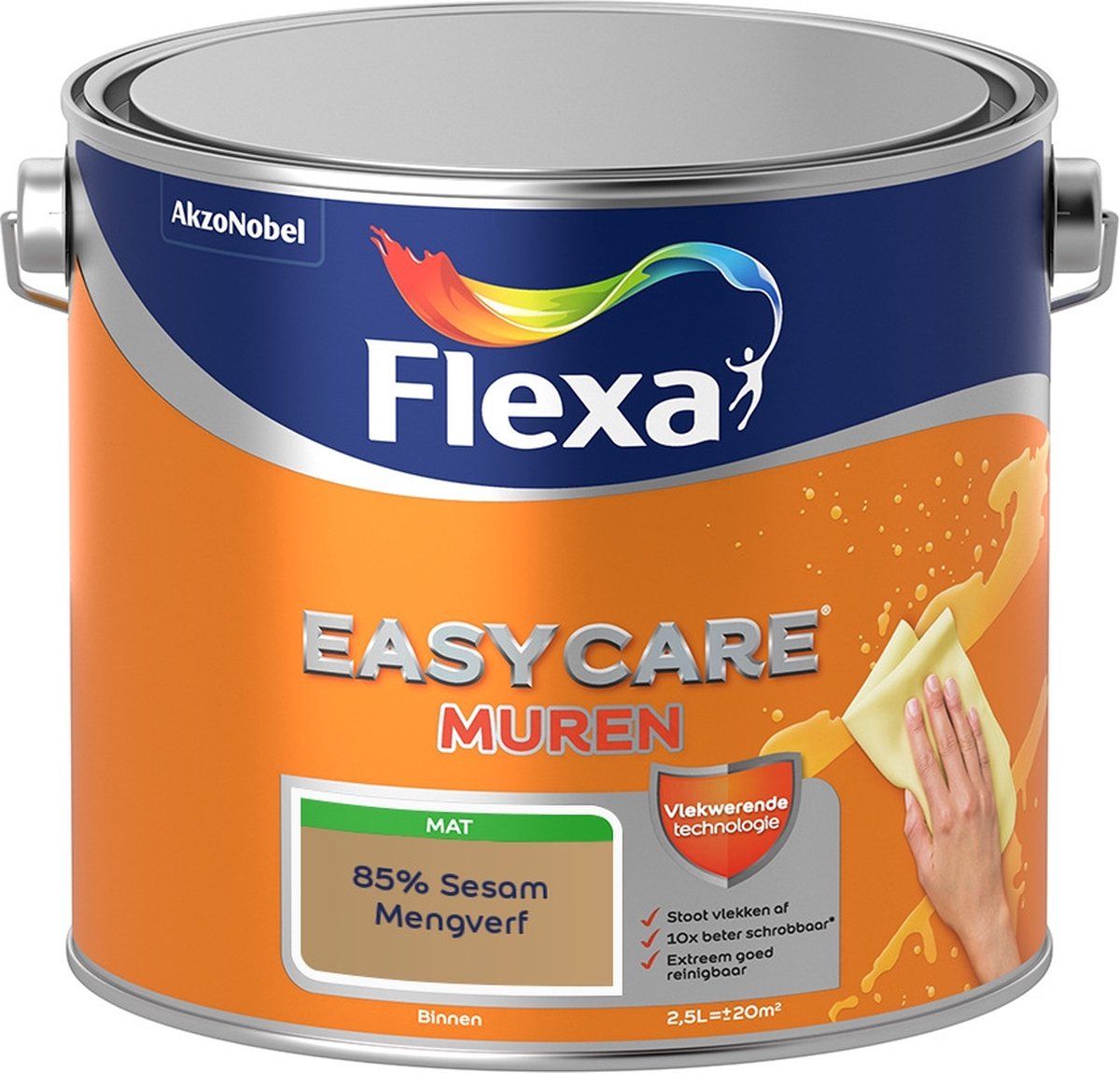FLEXA Easycare Muurverf - Mat - Mengkleur - 2,5 liter