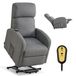 VEVOR Fauteuil électrique, fauteuil inclinable réglable en continu, fauteuil pour personnes âgées avec revêtement en lin, mousse de haute qualité, poches latérales, télécommande, fauteuil de massage, gris clair