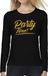 Bellatio Decorations Glitter en Glamour Party time longsleeve zwart met gouden glitter tekst dames - Glitter en Glamour goud party kleding shirt met lange mouwen M