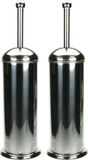 Merkloos 2x RVS toiletborstel houders 40 cm