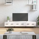 Maison Exclusive - Meuble TV, blanc laqué, 150x36x30 cm, en panneaux de particules