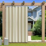 Omgoods - Rideau d'extérieur - Opaque Imperméable et Résistant aux intempéries Beige 177 x 213 cm