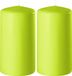 Enlightening Candles Bougie cylindrique - 2x - bougie conique - vert citron - D6 x H15 cm - 58 heures de combustion