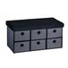 Kesper 15953 Zitbank met opbergdozen en zitkussens in teddystof, materiaal: FSC-gecertificeerde vezelplaat, afmetingen: 76 x 38 x 38 cm, kleur: grijs/zwart