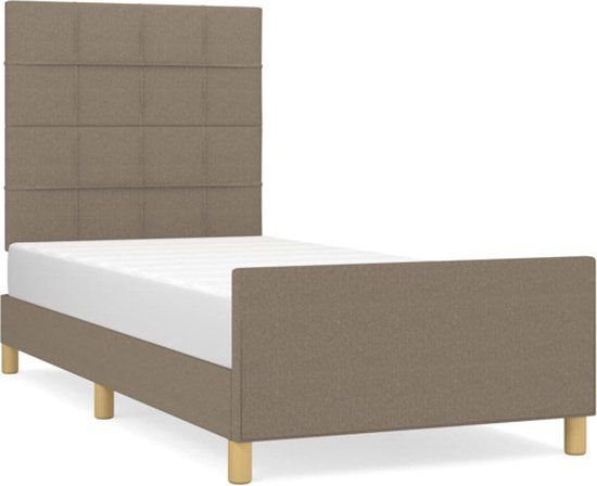 vidaXL Bedframe 90x200 cm Stof Taupe
