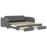 vidaXL Canapé-lit Tissu Gris foncé 90x200 cm