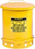 JUSTRITE Vlamdovende Afvalbak Metaal - GEEL 80 liter