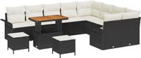 vidaXL - Tuinbank - Set - 12 - st - 11-Aantal - zitplaatsen - Zwart - en - Crème