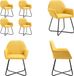 vidaXL Eetkamerstoelen 4 stuks stof geel