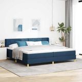Prolenta Maison Exclusive - Boxspringbed met hoofdeinde, blauw, 200 x 200 cm, gestoffeerd