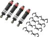 Reely 1:10 Hydraulische schokdempers aluminium Rood (metallic) Met veren Zwart 80 mm 4 stuk(s)