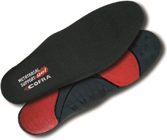 Cofra Metatarsal Support Gel Inlegzool - Zwart/Rood - Maat 44